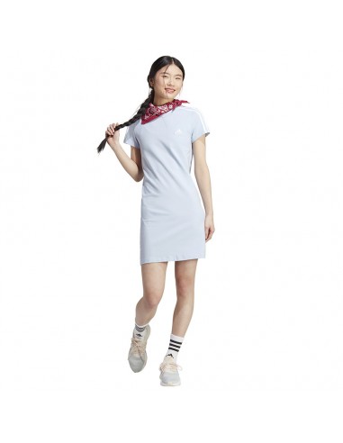 Adidas Essentials 3-Stripes Καλοκαιρινό Mini T-shirt Φόρεμα Blue Dawn / White IC9885