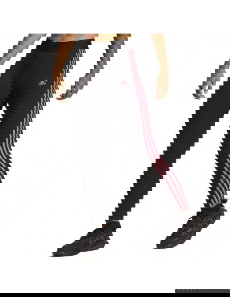 Adidas Essentials 3-Stripes Training Γυναικείο Μακρύ Κολάν Black / Pulse Magenta IA7192