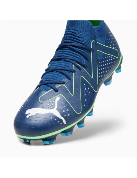 Puma Match FG/AG 107370-03 Ψηλά Ποδοσφαιρικά Παπούτσια με Τάπες Persian Blue / White / Pro Green