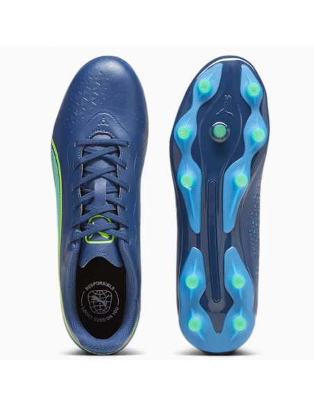 Puma King Match FG/AG 107570-02 Χαμηλά Ποδοσφαιρικά Παπούτσια με Τάπες Μπλε