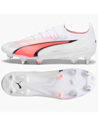 Puma Ultra Ultimate MxSG 107504-01 Χαμηλά Ποδοσφαιρικά Παπούτσια με Τάπες Λευκά