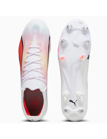 Puma Ultra Ultimate MxSG 107504-01 Χαμηλά Ποδοσφαιρικά Παπούτσια με Τάπες Λευκά