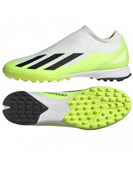 Adidas X Crazyfast.3 Laceless TF ID9346 Χαμηλά Ποδοσφαιρικά Παπούτσια με Σχάρα Cloud White / Core Black / Lucid Lemon