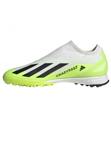 Adidas X Crazyfast.3 Laceless TF ID9346 Χαμηλά Ποδοσφαιρικά Παπούτσια με Σχάρα Cloud White / Core Black / Lucid Lemon