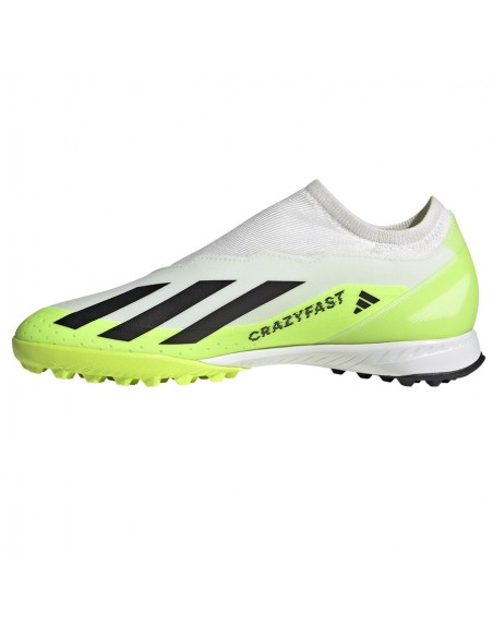Adidas X Crazyfast.3 Laceless TF ID9346 Χαμηλά Ποδοσφαιρικά Παπούτσια με Σχάρα Cloud White / Core Black / Lucid Lemon