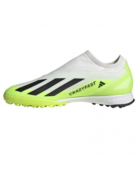 Adidas X Crazyfast.3 Laceless TF ID9346 Χαμηλά Ποδοσφαιρικά Παπούτσια με Σχάρα Cloud White / Core Black / Lucid Lemon