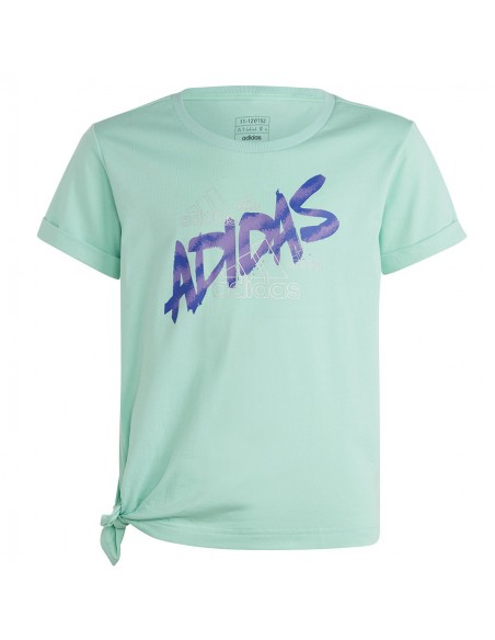 Adidas Παιδική Καλοκαιρινή Μπλούζα Κοντομάνικη Τιρκουάζ Dance Knotted HR5817