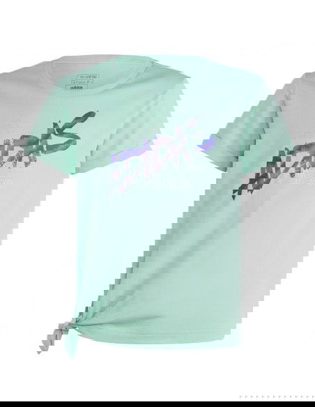 Adidas Παιδική Καλοκαιρινή Μπλούζα Κοντομάνικη Τιρκουάζ Dance Knotted HR5817