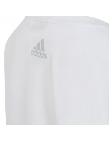Adidas Παιδική Καλοκαιρινή Μπλούζα Κοντομάνικη Λευκή HR5818