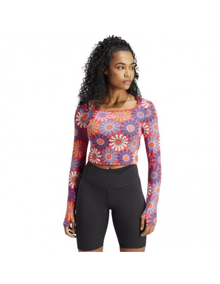 Adidas Farm Γυναικείο Crop Top Μακρυμάνικο Καλοκαιρινό Ροζ IM2361