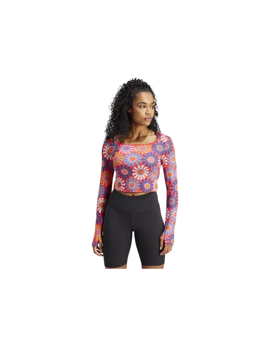 ADIDAS PERFORMANCE Adidas Farm Γυναικείο Crop Top Μακρυμάνικο Καλοκαιρινό Ροζ IM2361