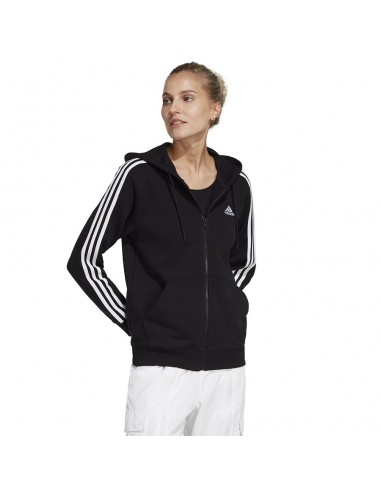 Adidas Essentials Γυναικεία Ζακέτα Φούτερ με Κουκούλα Μαύρη IC8769