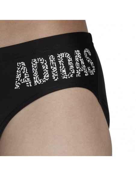 Adidas Wording Ανδρικό Μαγιό Slip Μαύρο HT2067