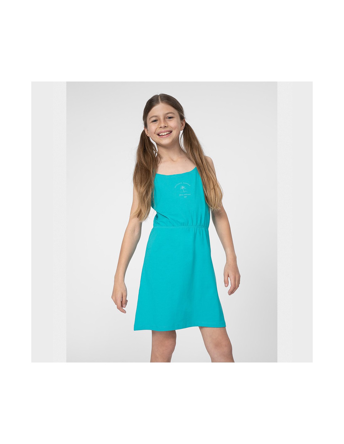 4F Παιδικό Φόρεμα Αμάνικο Τιρκουάζ 4FJSS23TDREF026-46S