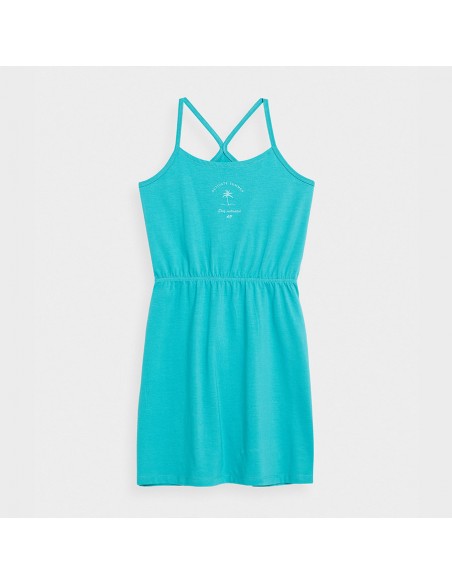 4F Παιδικό Φόρεμα Αμάνικο Τιρκουάζ 4FJSS23TDREF026-46S