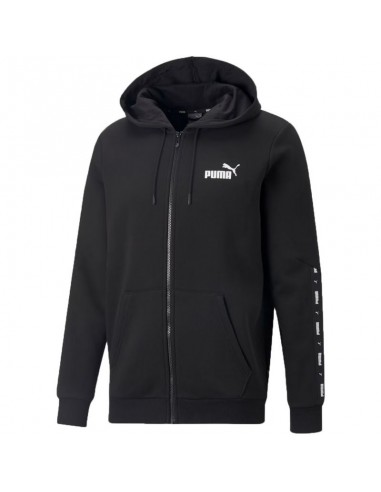 Puma Essentials Ανδρική Φούτερ Ζακέτα με Κουκούλα και Τσέπες Μαύρη 670270-01