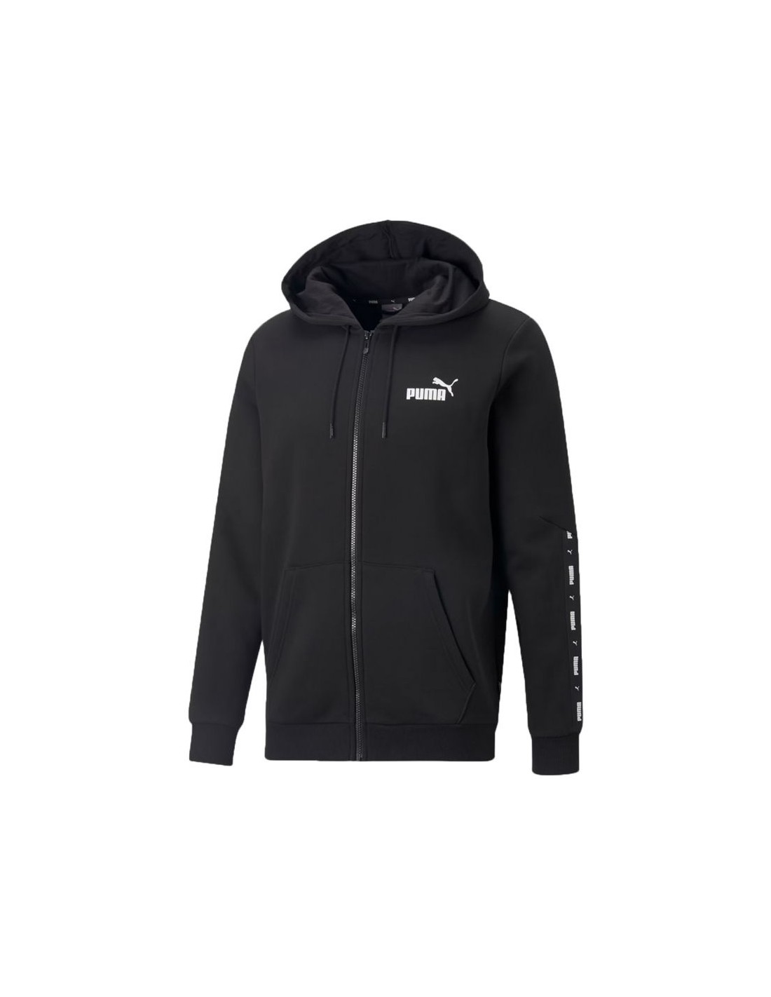 Puma Essentials Ανδρική Φούτερ Ζακέτα με Κουκούλα και Τσέπες Μαύρη 670270-01