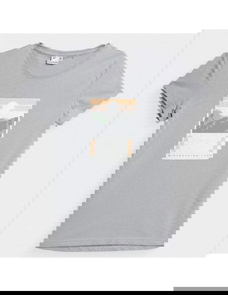 4F Γυναικείο T-shirt Γκρι 4FSS23TFTSF274-27S