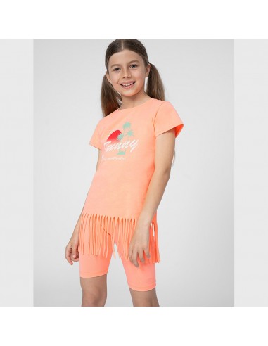 4F Παιδική Καλοκαιρινή Μπλούζα Κοντομάνικη Πορτοκαλί 4FJSS23TTSHF400-64N