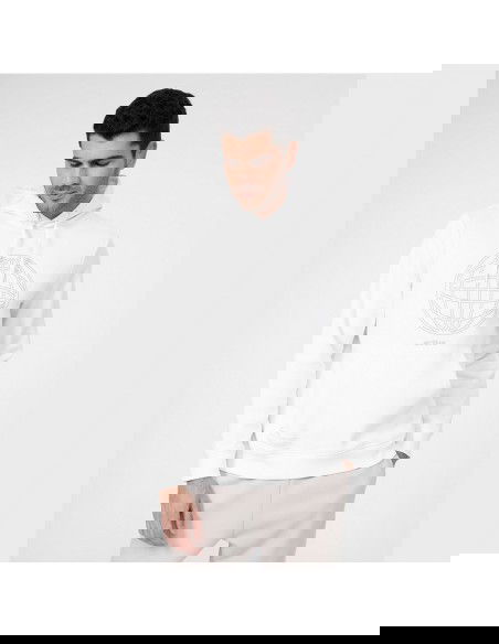 4F Ανδρικό Φούτερ με Κουκούλα Λευκό 4FSS23TSWSM230-10S