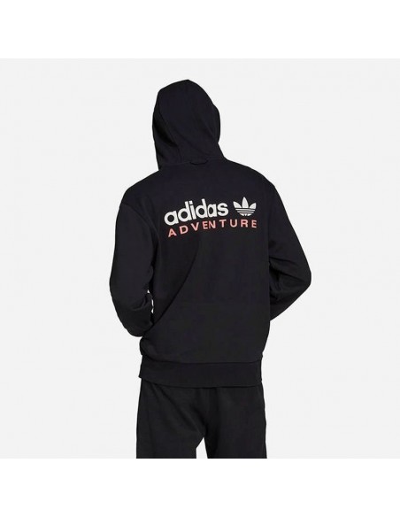 Adidas Adventure Ανδρικό Φούτερ με Κουκούλα και Τσέπες Μαύρο HF4765