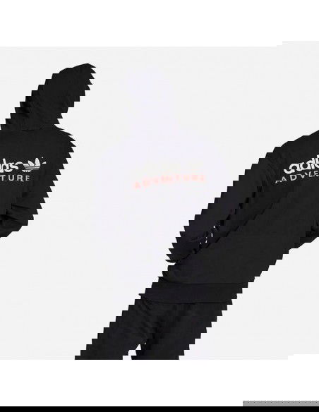 Adidas Adventure Ανδρικό Φούτερ με Κουκούλα και Τσέπες Μαύρο HF4765