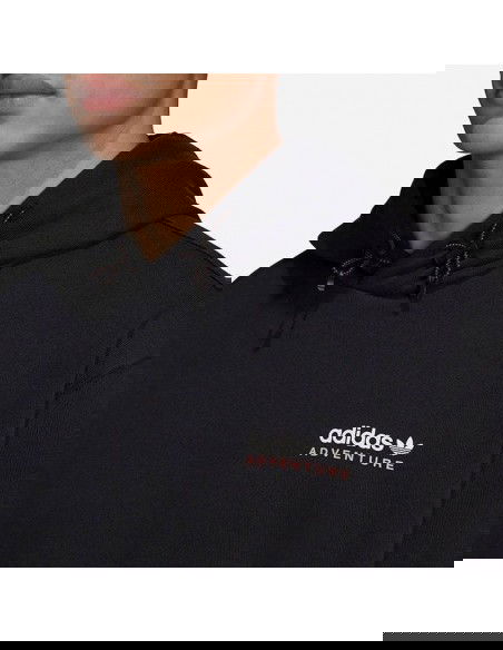 Adidas Adventure Ανδρικό Φούτερ με Κουκούλα και Τσέπες Μαύρο HF4765