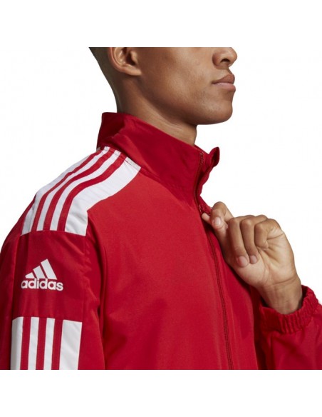 Adidas Squadra 21 Pre Training Ανδρική Φούτερ Ζακέτα με Τσέπες Κόκκινη GP6446