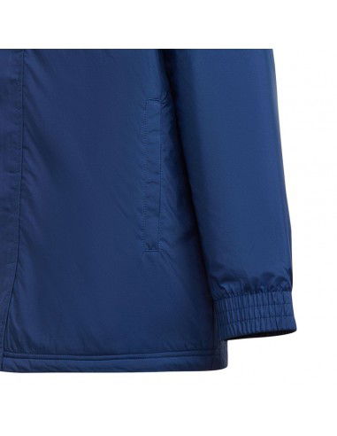 Adidas Παιδικό Αθλητικό Μπουφάν Μακρύ με Επένδυση & Κουκούλα Μπλε Entrada 22 Stadium IB6079