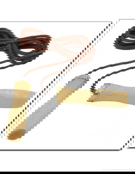 Leather skipping rope with a wooden handle HMS SK07