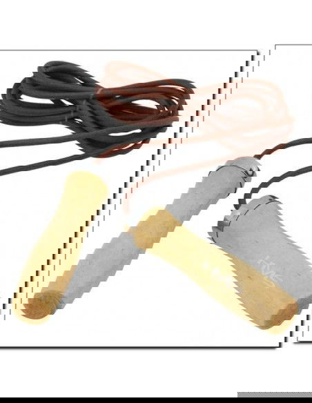 Leather skipping rope with a wooden handle HMS SK07