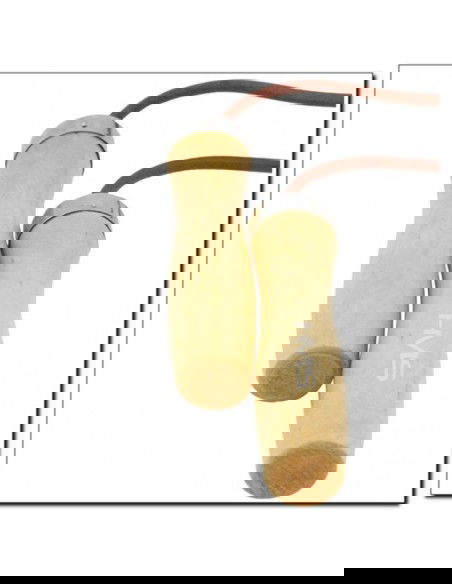 Leather skipping rope with a wooden handle HMS SK07