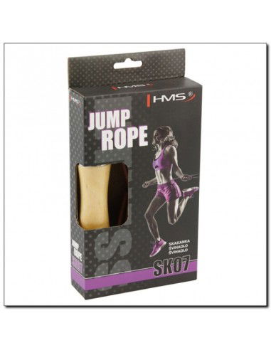 Leather skipping rope with a wooden handle HMS SK07