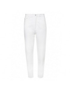 Calvin Klein Ψηλόμεσο Γυναικείο Jean Παντελόνι σε Mom Εφαρμογή Λευκό J20J218514-1AA