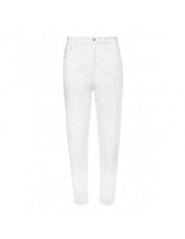 Calvin Klein Ψηλόμεσο Γυναικείο Jean Παντελόνι σε Mom Εφαρμογή Λευκό J20J218514-1AA