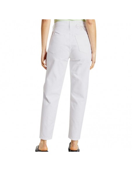 Calvin Klein Ψηλόμεσο Γυναικείο Jean Παντελόνι σε Mom Εφαρμογή Λευκό J20J218514-1AA