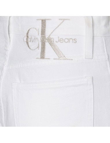 Calvin Klein Ψηλόμεσο Γυναικείο Jean Παντελόνι σε Mom Εφαρμογή Λευκό J20J218514-1AA