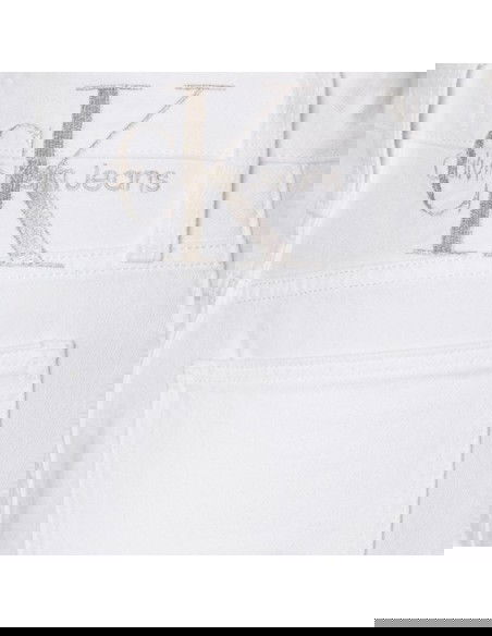 Calvin Klein Ψηλόμεσο Γυναικείο Jean Παντελόνι σε Mom Εφαρμογή Λευκό J20J218514-1AA