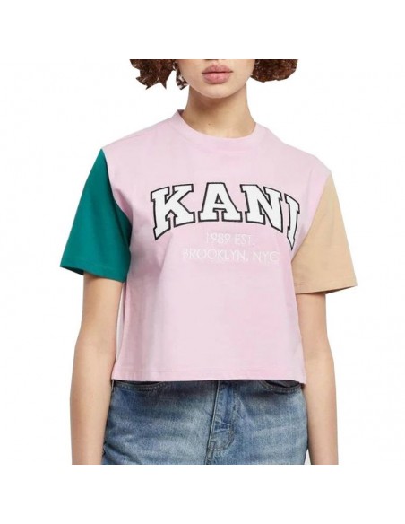 Karl Kani Serif Γυναικείο Crop T-shirt Μπεζ KW231-033-1
