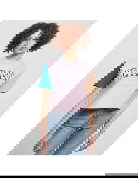 Karl Kani Serif Γυναικείο Crop T-shirt Μπεζ KW231-033-1