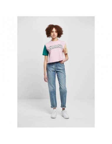 Karl Kani Serif Γυναικείο Crop T-shirt Μπεζ KW231-033-1