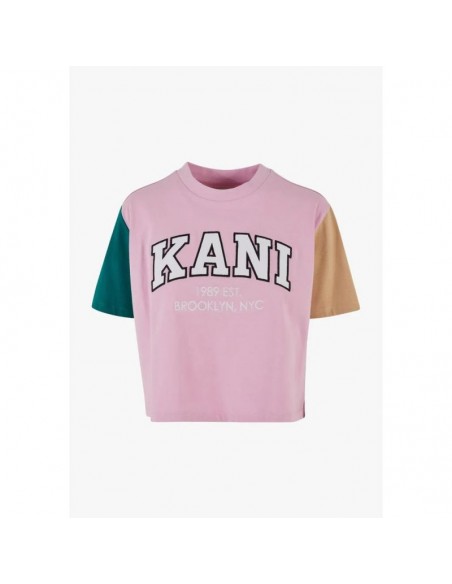 Karl Kani Serif Γυναικείο Crop T-shirt Μπεζ KW231-033-1