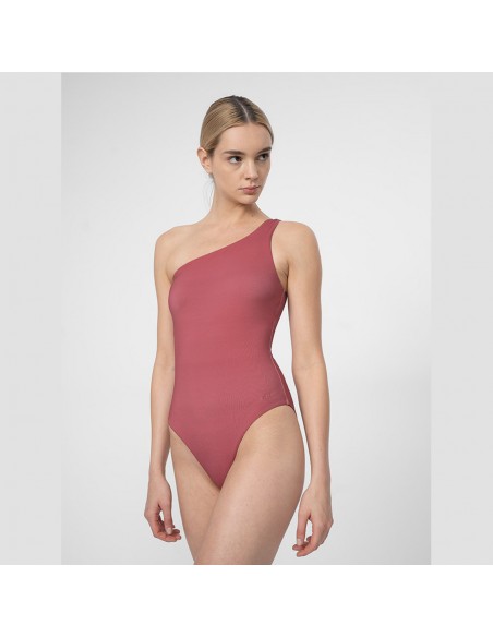 4F Ολόσωμο Μαγιό με Έναν Ώμο Ροζ 4FSS23USWSF027-53S