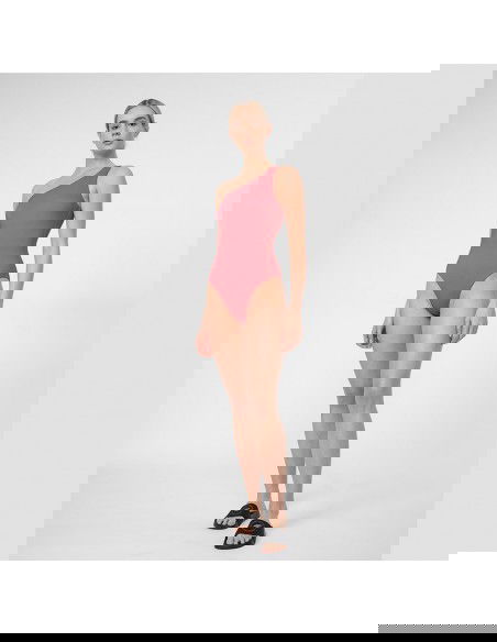 4F Ολόσωμο Μαγιό με Έναν Ώμο Ροζ 4FSS23USWSF027-53S