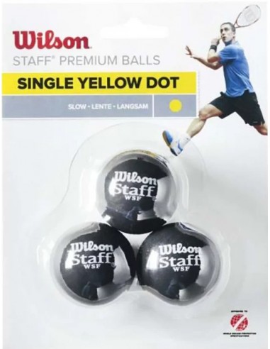 Wilson Wilson Staff Squash Yellow Dot 3 Pack Ball WRT618300