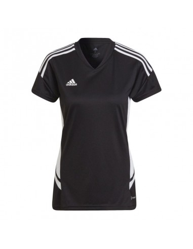 Adidas Condivo 22 Γυναικείο Αθλητικό T-shirt Fast Drying με V Λαιμόκοψη Μαύρο H21258