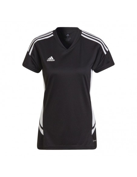 Adidas Condivo 22 Γυναικείο Αθλητικό T-shirt Fast Drying με V Λαιμόκοψη Μαύρο H21258
