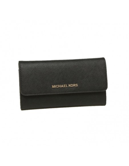Michael Kors Jet Set Γυναικείο Πορτοφόλι Μαύρο 35S8GTVF7L