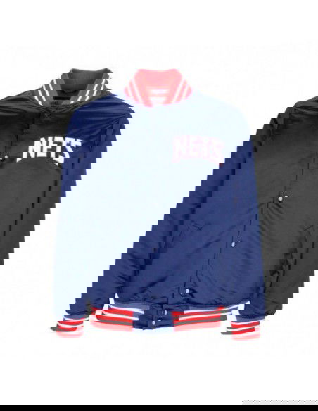 Mitchell Ness NBA Heavyweight Satin Jacket New Jersey Nets OJBF3413NJNYYPPPNAVY