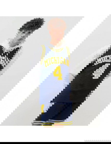 Mitchell Ness NCAA Swingman Road Jersey Michigan1991 Chris Webber SMJY4437UMI91CWEASBL